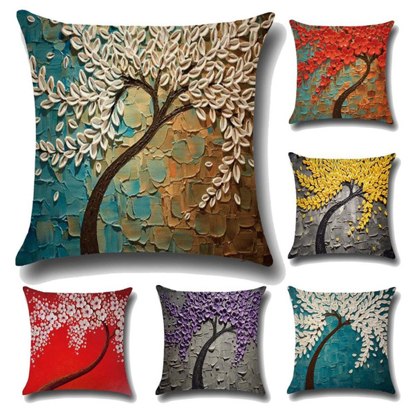 BZ148 Luxury Rich Tree and Flowers Cushion Cover Pillow Case Home Textiles supplies decorative throw pillows chair seat