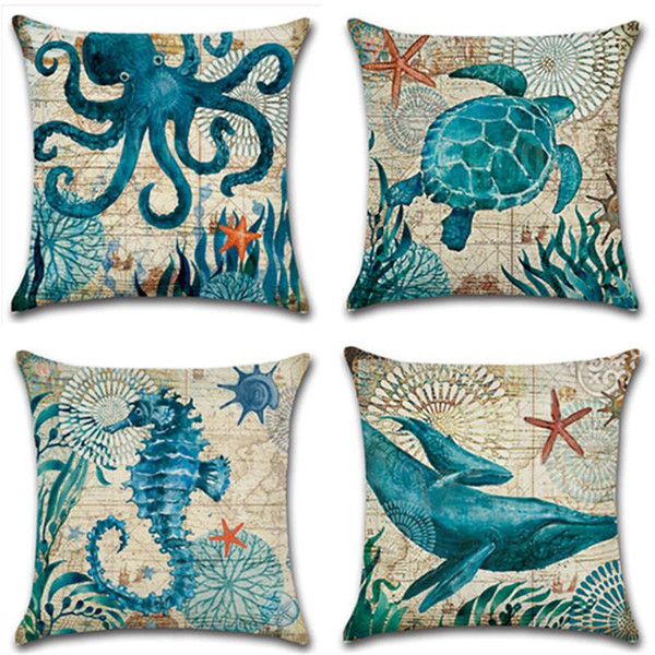 BZ146 Luxury Marine life Cushion Cover Pillow Case Home Textiles supplies decorative throw pillows chair seat