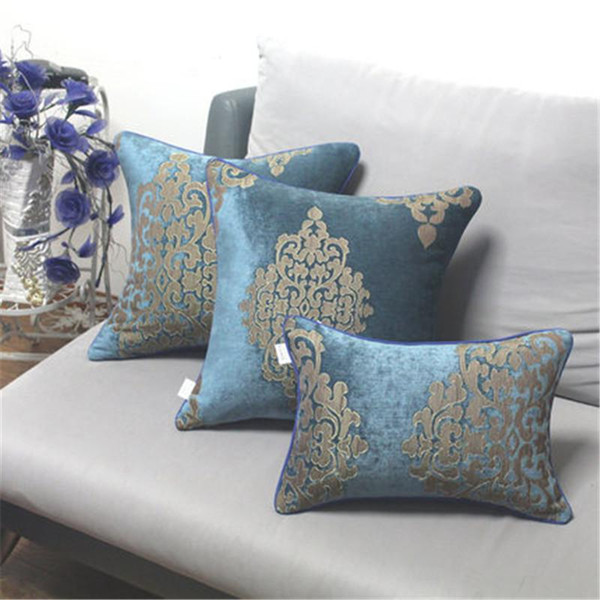 BZ189 Luxury Blue Elegant European chenille jacquard Cushion Cover Pillowcase Sofa/Car Cushion /Pillow Home Textiles supplies