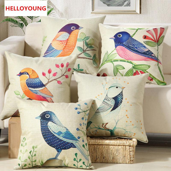 BZ037 Luxury Cushion Cover Pillow Case Home Textiles supplies Lumbar Pillow Flowers and birds chair seat