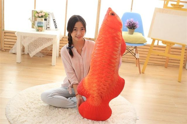 BZ403 3D Arowana mint fish plush toys Decorative Cushion Throw Pillow With Inner Home Decor Sofa Emulational Toys No Zipper