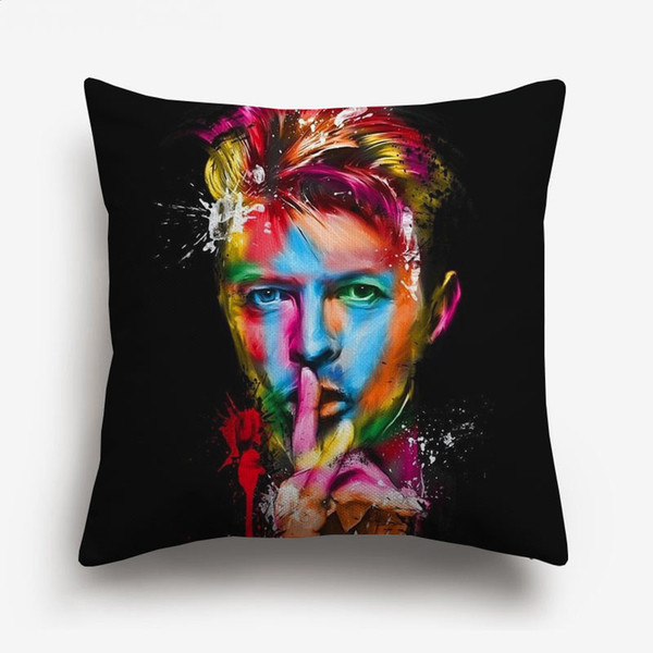 David Bowie Cushion Covers Euroeapn American Rock POP Style Cushion Cover Home Decorative Linen Cotton Pillow Case For Car Sofa Chair