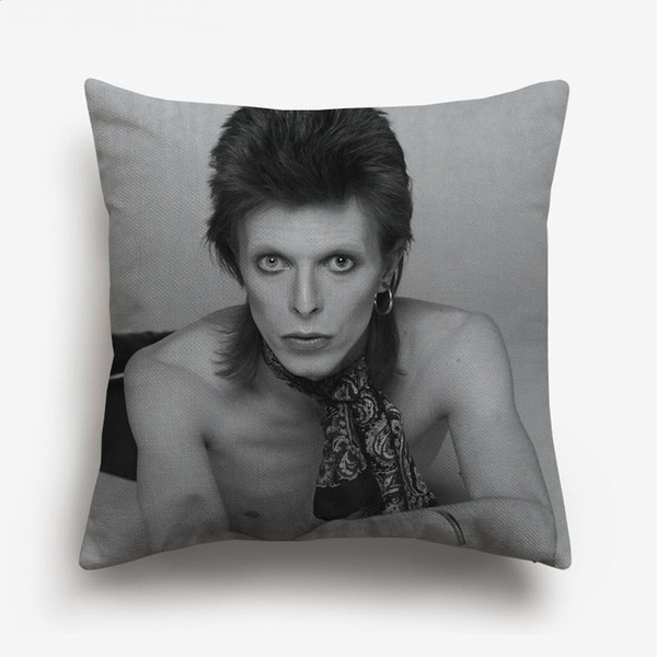 David Bowie Space Cushion Cover European Style Decorative Cushion Covers Beige Linen Pillow Case For Car Sofa Chair