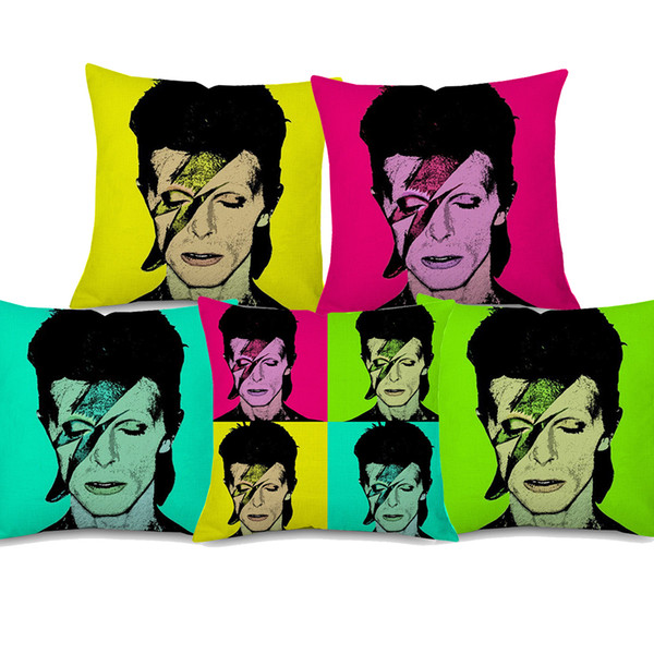 5 Styles David Bowie Portrait Cushion Covers Modern Home Rock And Roll Music POP Art Cushion Cover Decorative Linen Pillow Case