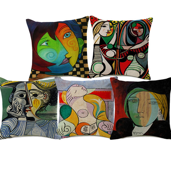 Pablo Picasso Paintings Cushion Covers European Modern Abstract Painting Art Cushion Cover Sofa Decorative Linen Pillow Case