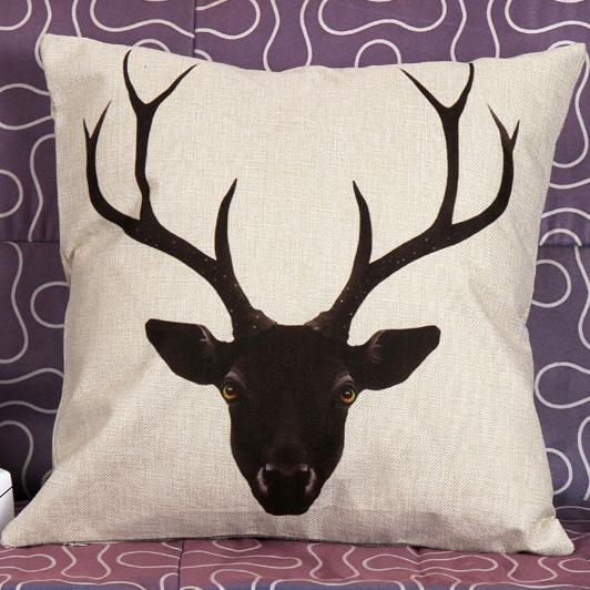 Nordic Modern Deer Head Cushion Covers Home Decorative Sofa Couch Cushion Cover Linen Pillow Case For Bedroom