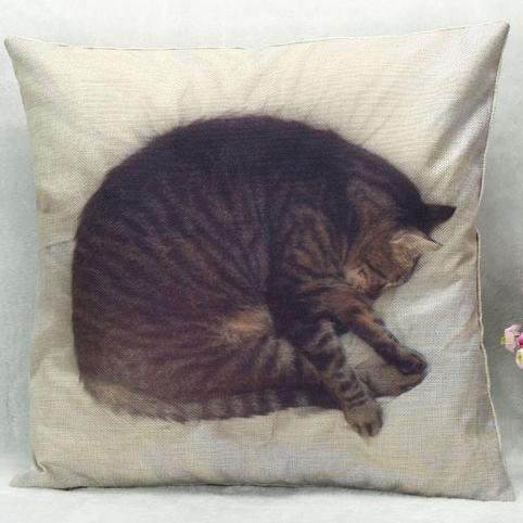 Hand Painting Cute Cat Cushion Covers Home Decorative Cushion Cover Linen Pillow Case For Bedroom Sofa Couch