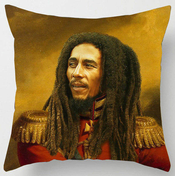 Tim Minchin Bob Marley Cushion Covers European Vintage Style Celebrities Paintings Portrait Art Cushion Cover Sofa Linen Cotton Pillow Case