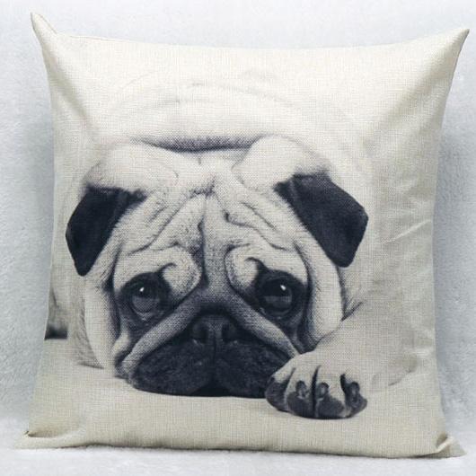 Cute Lovely Bulldog Cushion Covers Pet Dog Decorative Cushion Cover Linen Pillow Case For Bedroom Sofa Couch