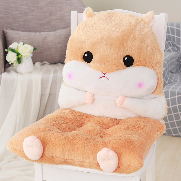 Animal Design Back Pillow Thicken Office Chair Cushion Cute Plush Toy Seat Pillow Chair Pad For Home Decor Buttock Mat almofada