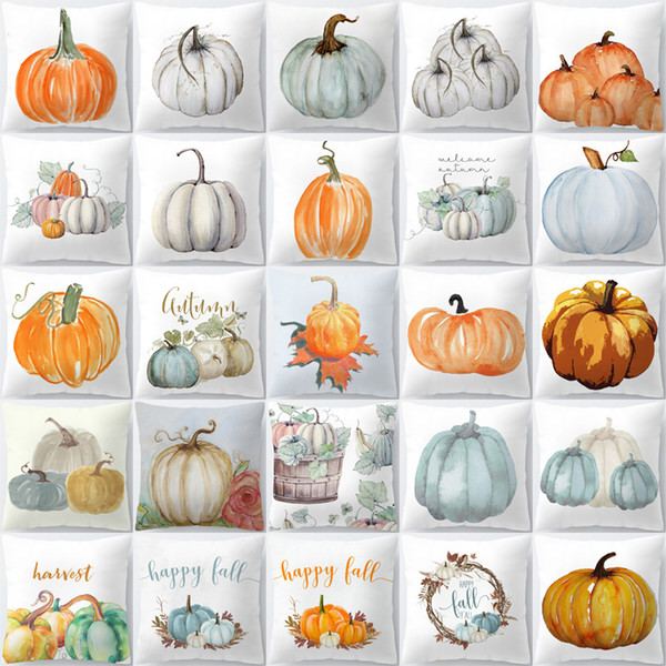 Halloween Christmas Thanksgiving Pumpkin Cushion Cover Polyester Farmhouse Decor Pillow Case Home Decor Sofa Car Decoration