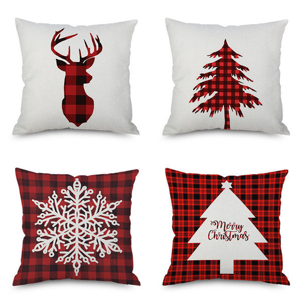 Pine Snow Deer Cushion Cover Sofa Seat Decoration Pillow Cover Soft Pillow Cover 45x45cm HomeChristmas Halloween decorations