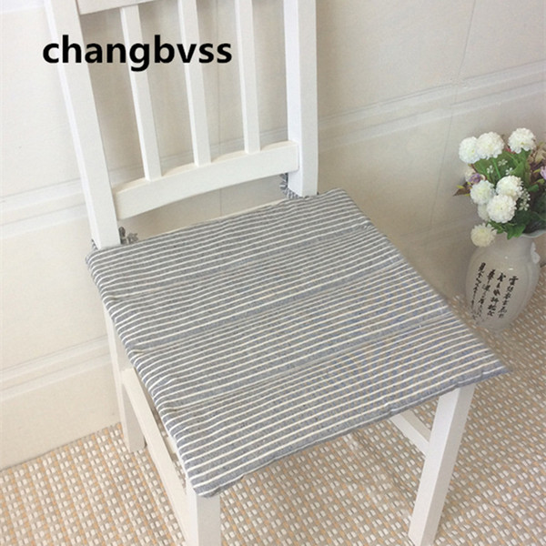 Hotsale Striped Cotton Linen Dining Chair Cushion Health Soft Seat Cushion Home Decor Kitchen Chair Cushion almofadas coussin