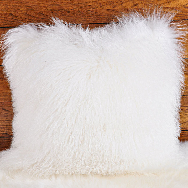 Mongolian lamb fur Pillow Case Cover Pillowcase For House Cushion Cover High Quality Real Lamb Fur Pillow Case Cover