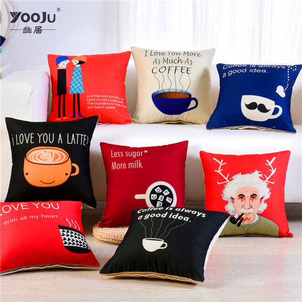 Burlap printing series sofa pillow car pillow office cushion can come to map custom-made wholesale sales