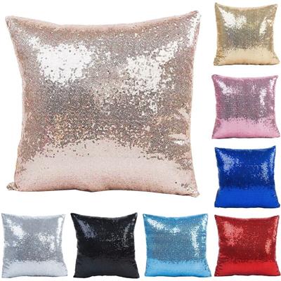 New Solid Sequin Pillowcase DIY Mermaid Glitter Sequin Pillow Cover Vogue Magic Sofa Throw Pillow Case Cushion Home Decor YFA08