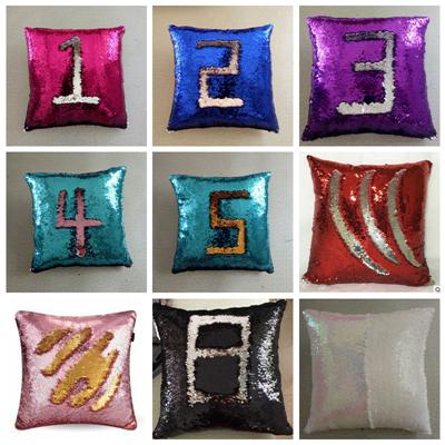 New Double Color Sequin Pillowcase DIY Mermaid Glitter Sequin Pillow Cover Sofa Throw Pillow Case Cushion Home Decor YFA 237