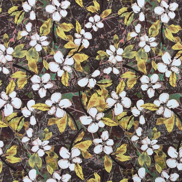 Vintage Flower Leaves Digital Print Home Chair Sofa Doorway Drapery Fabric Decorative Curtain Drapery Garment Pillow Case 140cm 2meters/Pack