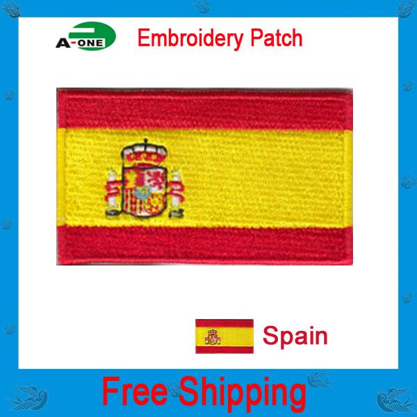 spain flag patch Fashion New Biker Embroidered Patch Iron Patch Emblem Sew On Clothing Free Shipping