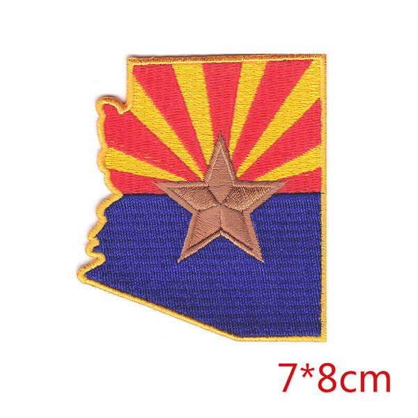 ARIZONA STATE FLAG America southwest iron-on embroidered patch state of arizona DIY Apparel Accessories Clothes Stickers