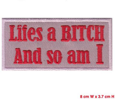 liies a bitch and so am i patch Iron on hot cut border accessories low price embroidery factory in China can be customed