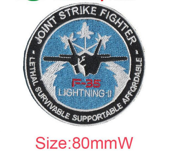 F35 lightning-11 joint strike fighter logo embroidery patch varielty flag cool badges special patch computer embroidery badge iron on cloth