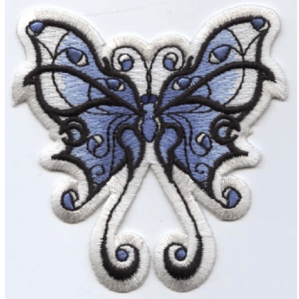 Embroidery Patches For Clothing Badge Patches Blue and White Tribal Butterfly For Apparel Bag DIY Accessories