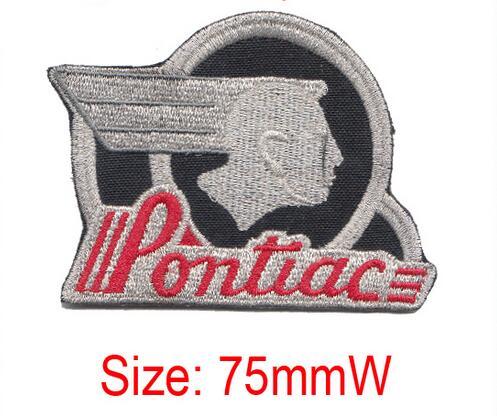 silver metall cool Pontiac logo embroidery patch personality Iron on accessories low price embroidery can be customized Fabric Sewing