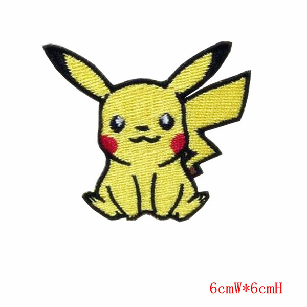 Kids love it cute cartoon character pikachu embroi go embroidery iron on patch logo label for hats/jackets/clothing