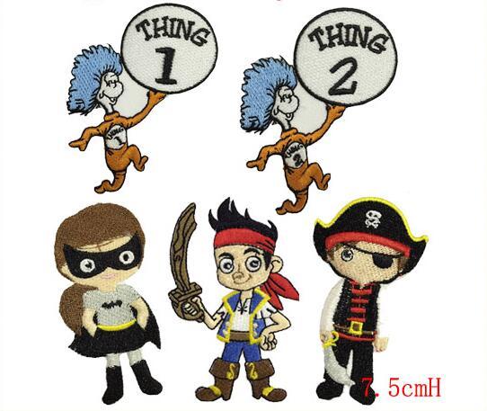 Free Shipping Mix Style 5pcs Cartoon characters patch Embroidery Patches For Clothing Cartoon Appliques High Quality