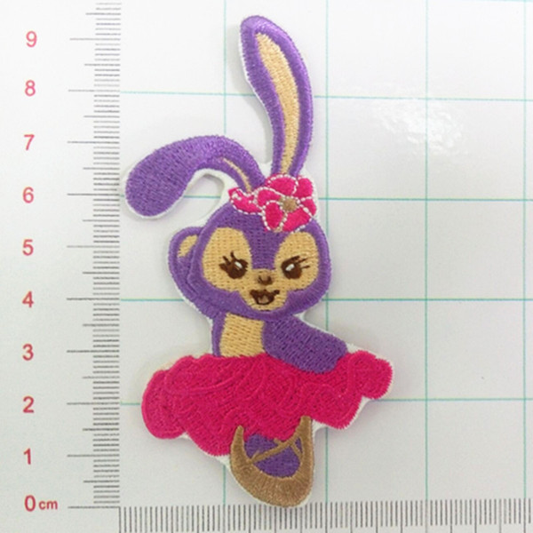 New arrival Cute and lovely cartoon logo bunny rabbit Embroidered iron on patch For Clothes Girls Boys Iron On Patches