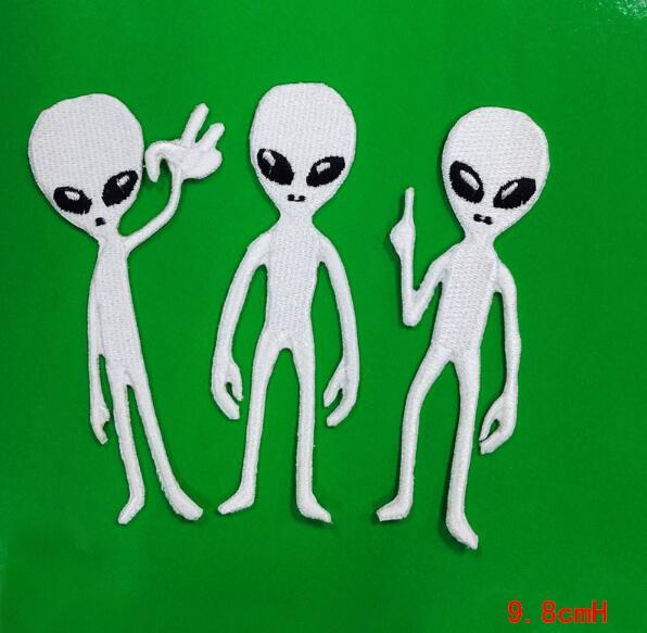 UFO iron on patches Paul The whole embroidery Alien Cartoon cloth patch wholesale 9pcs/lot free shipping