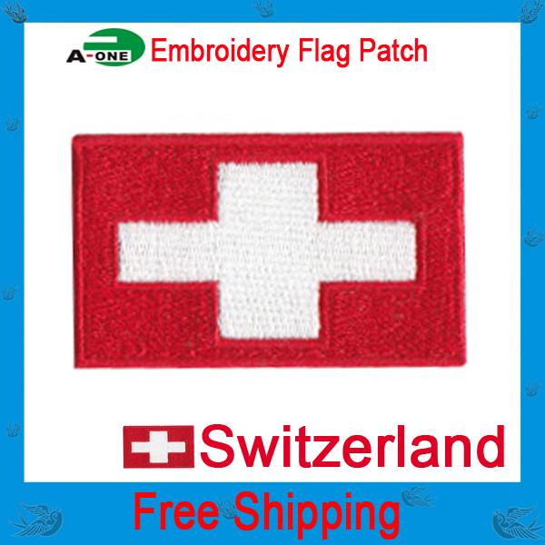 Switzerland flag patch embroidery patches iron on embroidery flag patches logos 2