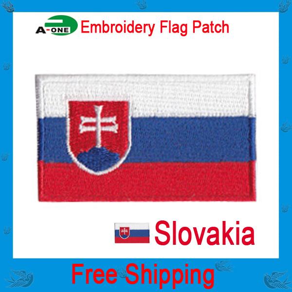 slovakia flag patches for clothes clothing Christmas gift 100%emb embroidery patch 200 country flags 10 pcs/lot