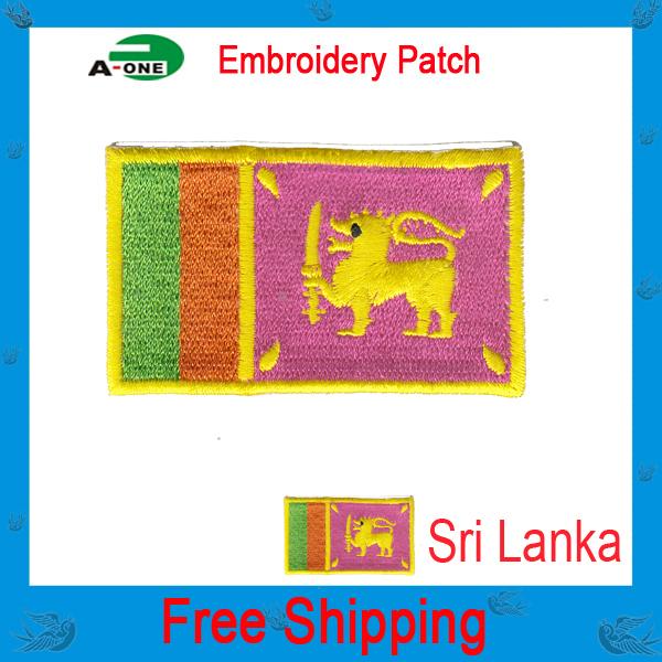 sri lanka flag patch Sew-on cheap price national flag patch clothes decoration iron-on patches sons of anarchy jacket