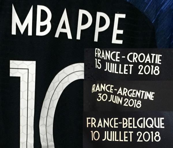 2018 Match Worn Final Mbappe Pogba Pavard Giroud Varane With Final Match Details With Full Patch Fabric and Sewing