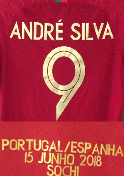 Match Worn Player Issue 2018 Portugal Ronaldo PEPE ANDRE SILVA QUARESMA With Match Details With Full Patch Fabric and Sewing