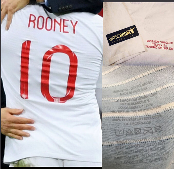 2018 Match Worn Player Issue Wayne Wooney Farewell Game Player Version Sterling Kane Delph Lingard Fabric and Sewing