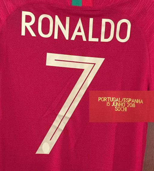 Match Worn Player Issue 2018 Ronaldo PEPE ANDRE SILVA QUARESMA With Match Details With Full Patch Fabric and Sewing