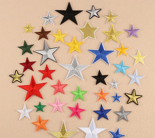 five-pointed star Cloth paste patch Accessories shoes and hats patches applique ironing applique Embroidery patch Fabric and Sewing