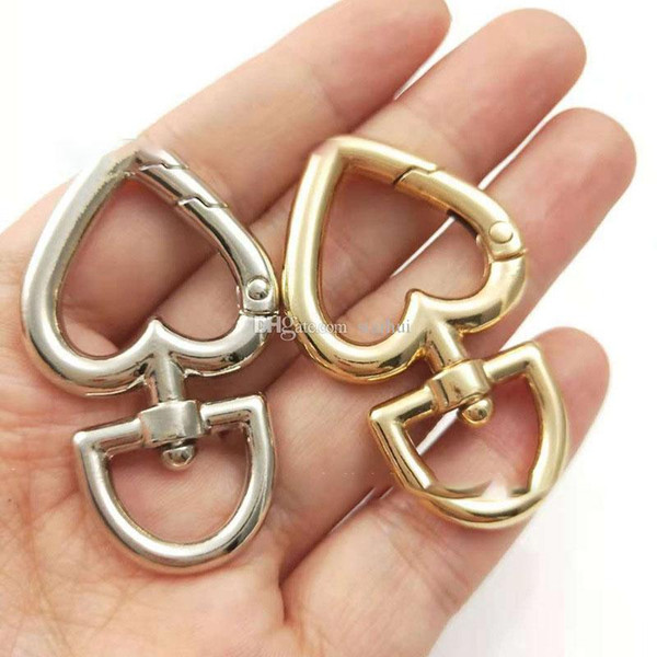 Heart Metal Buckles For Bag Handbag Strap Snap Hooks Keyring Keychain Dog Collar Swivel Trigger Clips DIY Crafts Free DHL HH7-2052