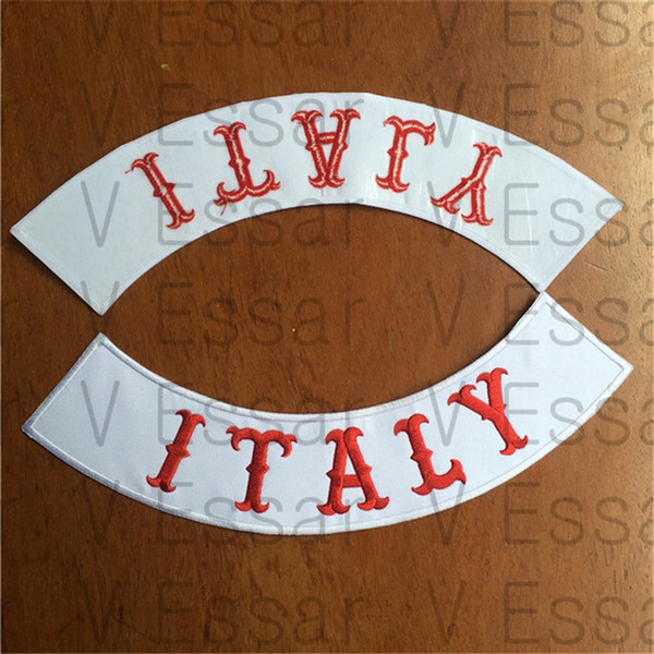 ITALY Custom Bottom Rocker Embroidery Patches for Jacket 30X7CM