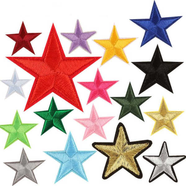 five-pointed star Cloth paste patch Accessories shoes and hats patches applique ironing applique Embroidery patch Fabric and Sewing SN2932