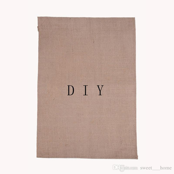 Free shipping Burlap Garden Flag 31*46cm Jute Ruffles DIY Linen Yard Hanging Flag House Decoration Portable Banner 4 Styles