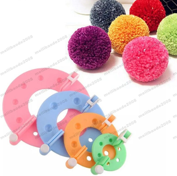 NEW ( 4 Sizes/set ) Pom Maker Fluff Ball Weaver Needle Knitting Wool Tool Yarn Kit Free Shipping MYY