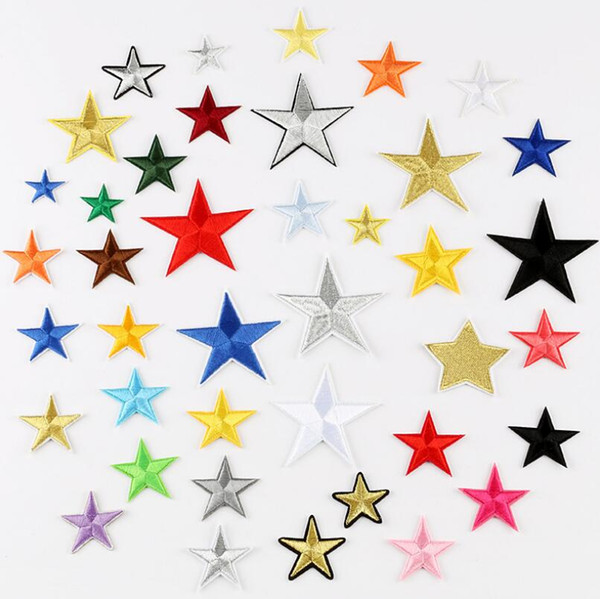 five-pointed star Cloth paste patch Accessories shoes and hats patches applique ironing applique Embroidery patch Fabric and Sewing LX6555