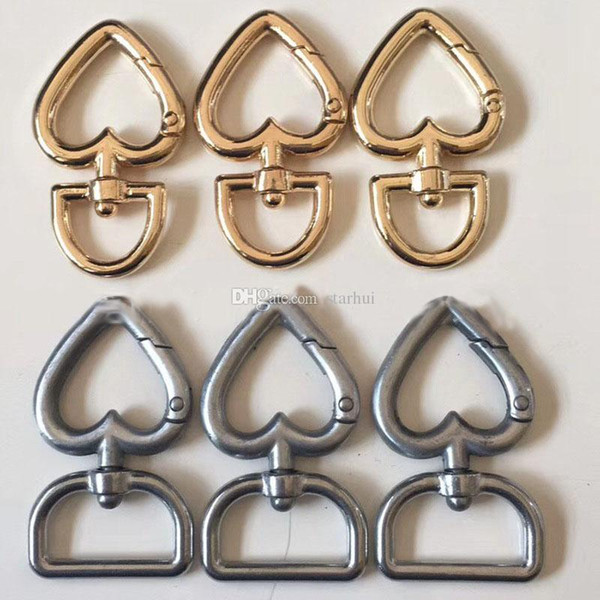 Heart Metal Buckles For Bag Handbag Strap Snap Hooks Keyring Dog Collar Swivel Trigger Clips DIY Crafts WX9-1283