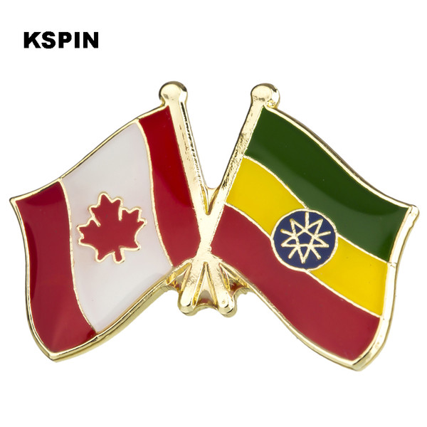 Canada & Ethiopia Flag Lapel Pin Flag Badge Lapel Pins Badges Brooch KS2010