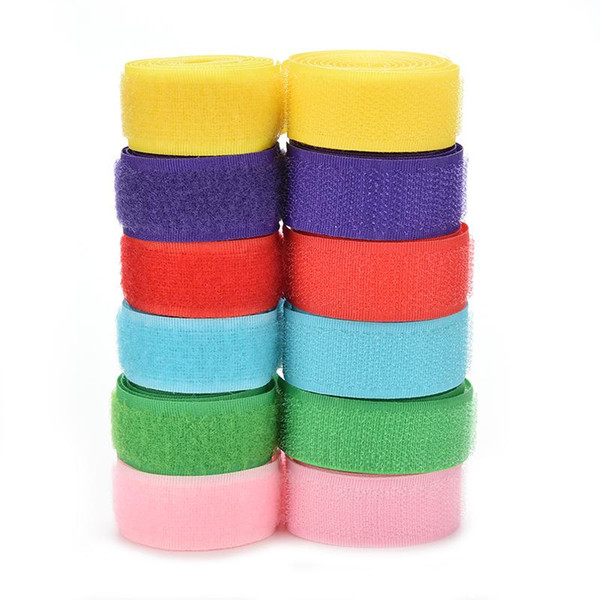 1 Set 2 Rolls 2cm *100cm Sew On Magic Sticky Self Adhesive Hook and Loop Fastener Tape Pad