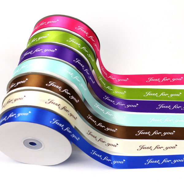 Ribbon JUST FOR YOU 1 Inch 45Meters Printed Silk Satin Ribbon For Wedding Party Decoration Invitation Card Gift Wrapping Gift Wrap